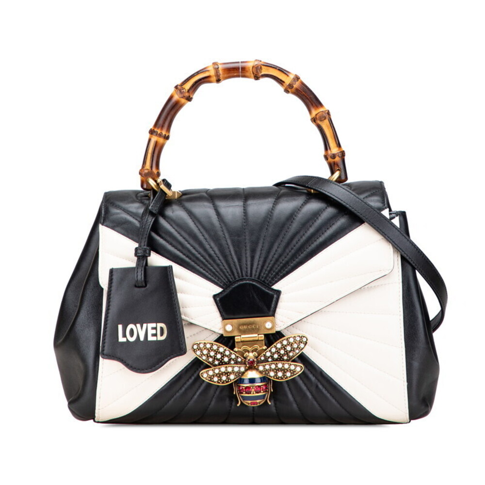 Gucci Bamboo Queen Margaret Shoulder Bag black leather